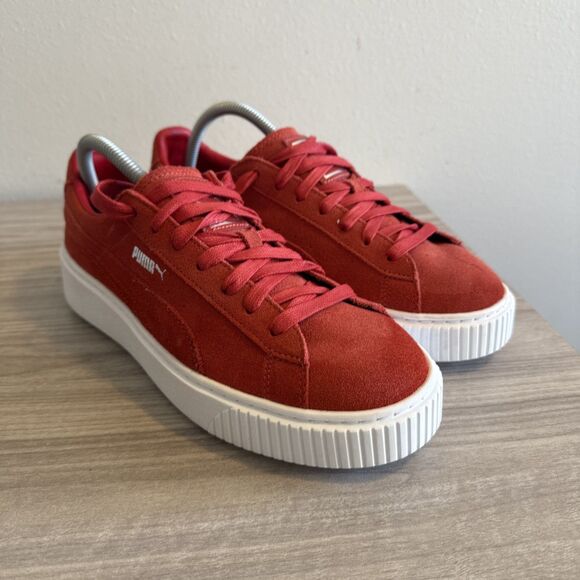 Puma Suede Platform Sneaker Womens Size 9.5 Barbados Cherry 362223-03 - Picture 5 of 11